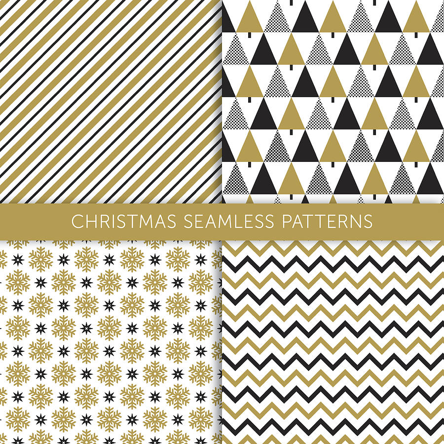 Christmas different seamless patterns Drawing by Discan