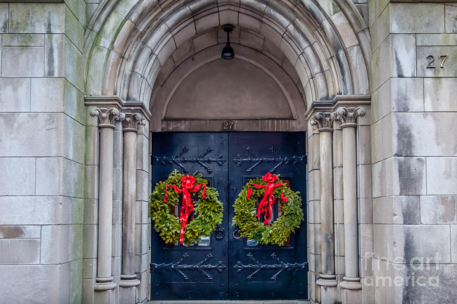 Christmas Doorway on Beacon Hill Photograph by Susan Cole Kelly