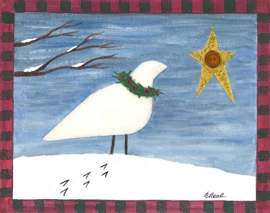Dove Mixed Media - Christmas Dove by Carol Neal