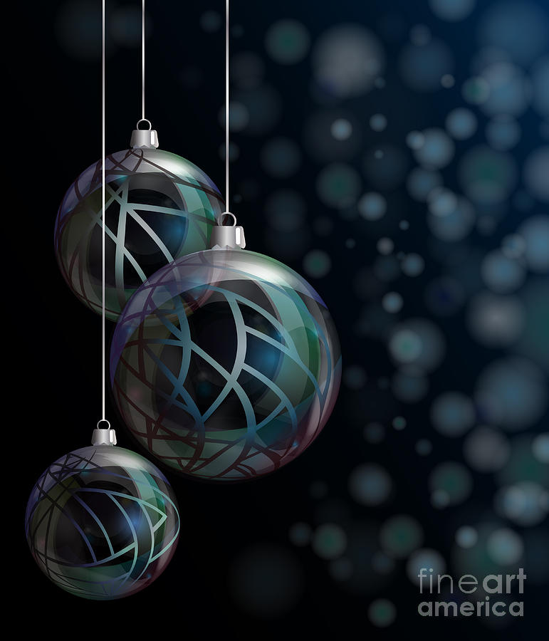 Abstract Photograph - Christmas elegant glass baubles by Jane Rix