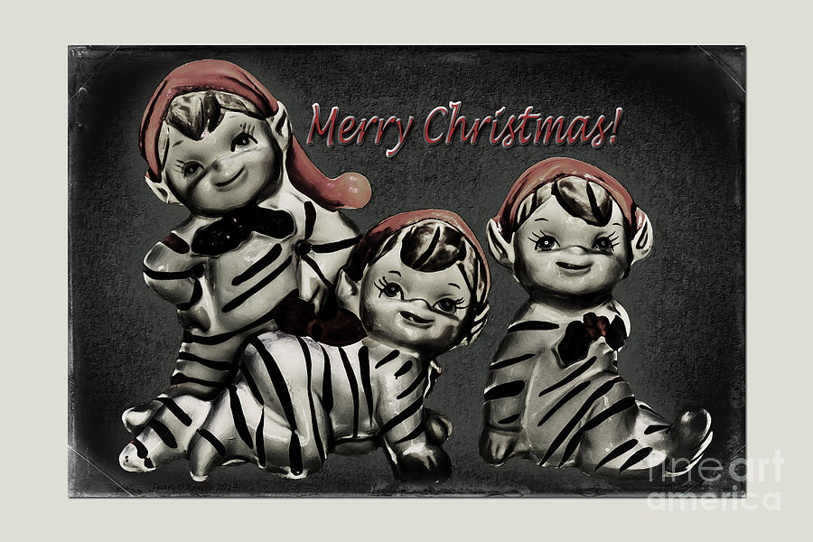 Christmas Digital Art - Christmas Elves by Jean OKeeffe Macro Abundance Art