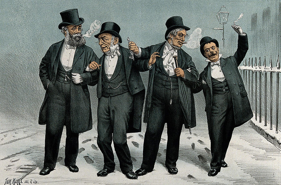 Christmas Eve Gentlemen Smokers, 1887 Photograph by Wellcome Images