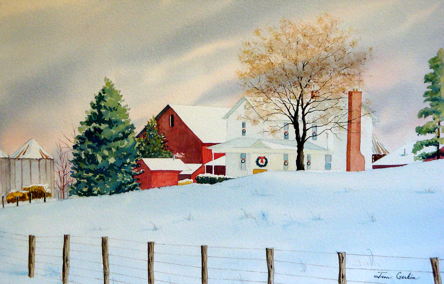 Christmas Farm II Painting by Jim Gerkin