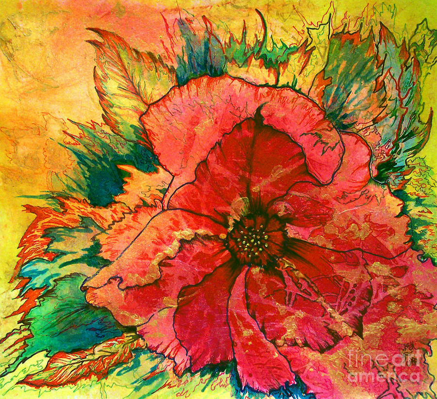 Christmas Flower Painting by Nancy Cupp