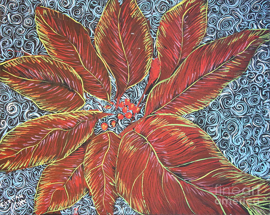 Christmas Flower Painting by Stefan Duncan