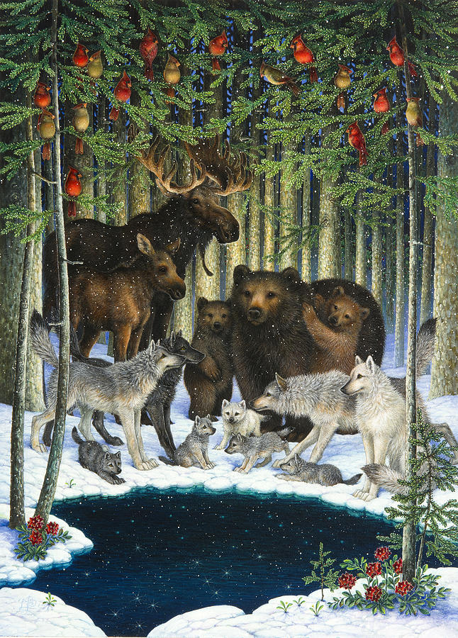 Christmas Painting - Christmas Gathering by Lynn Bywaters