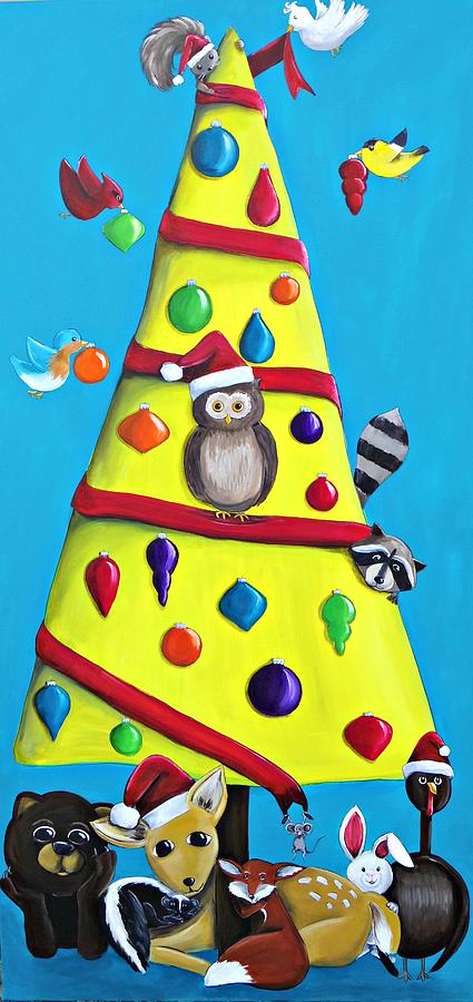 Animal Painting - Christmas Gone Wild by Tracie Davis