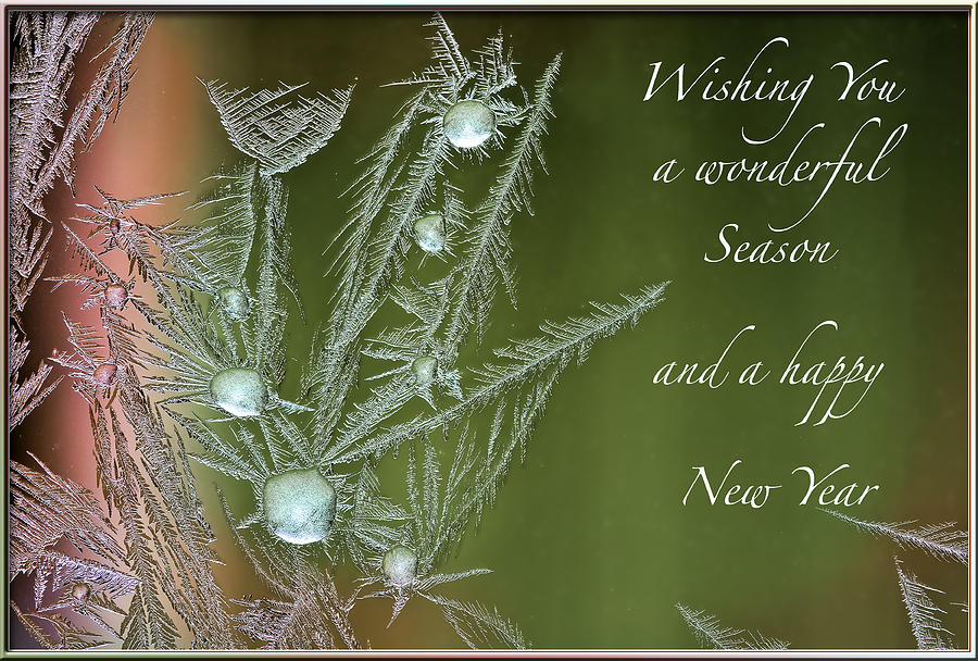 Christmas greeting card Ice flowers Mixed Media by Peter V Quenter
