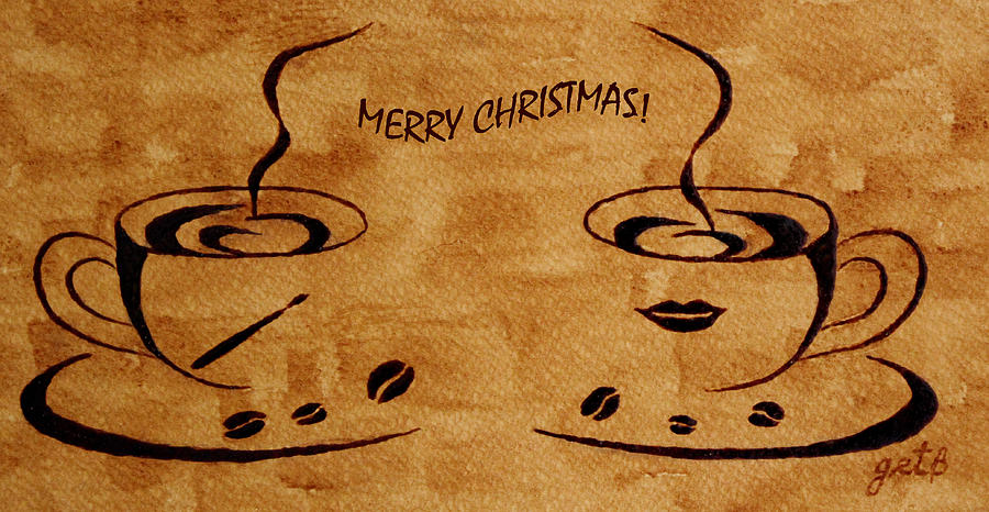 Christmas Greeting Painting by Georgeta  Blanaru