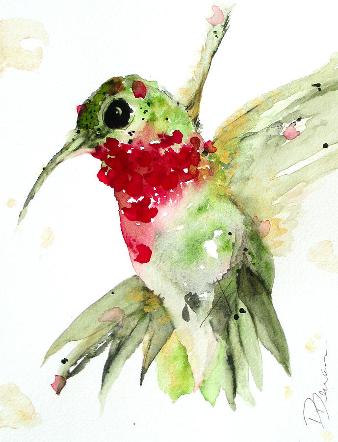 Nature Painting - Christmas Hummer by Dawn Derman