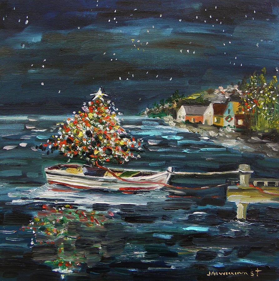 Christmas in a Boat Painting by John Williams