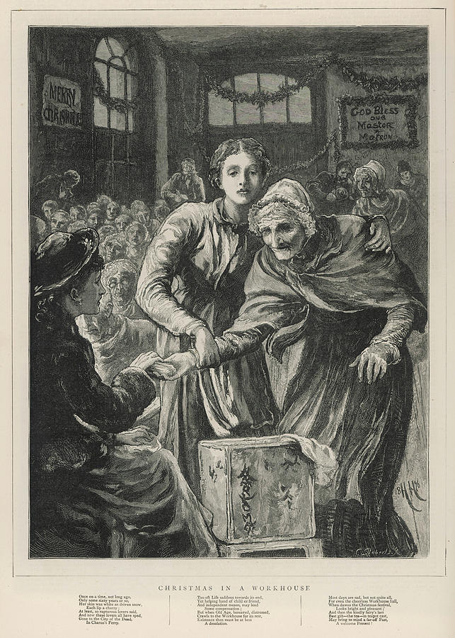 Christmas In A Workhouse Charity Drawing by Illustrated London News Ltd ...