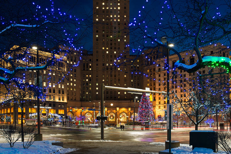 Christmas in Downtown Cleveland Photograph by Clint Buhler