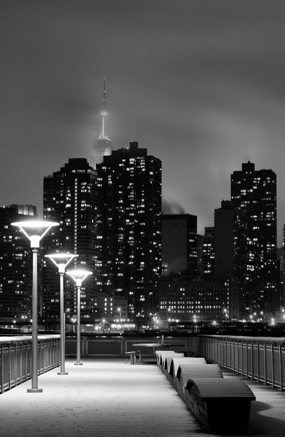 Christmas in NYC Black and White Photograph by JC Findley