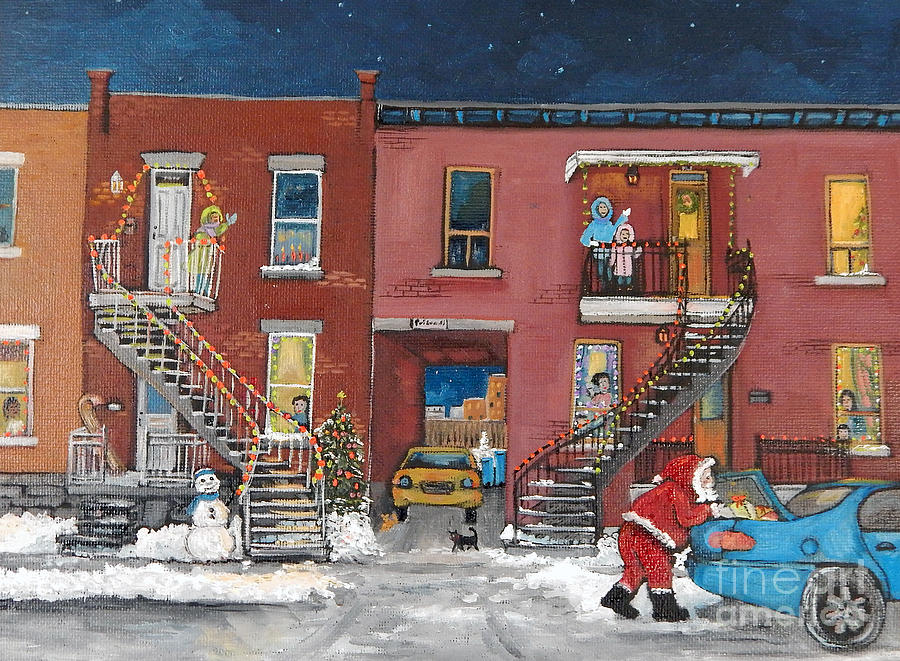 Christmas in the City Painting by Reb Frost