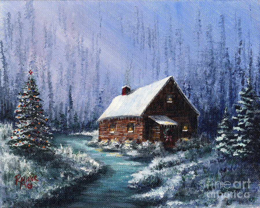 Christmas In The Country Painting by Rita Miller