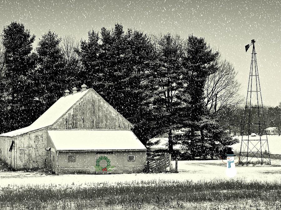 Barn Photograph - Christmas in the Country by Robin Pross