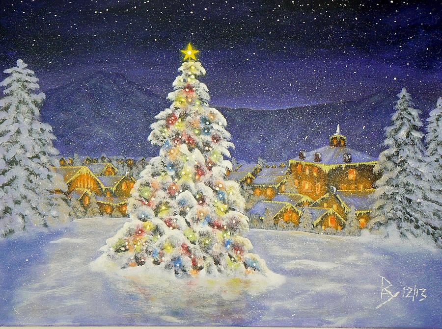 Christmas in the Valley Painting by Ray Nutaitis