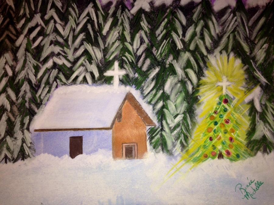 Christmas in the Woods Pastel by Renee Michelle Wenker