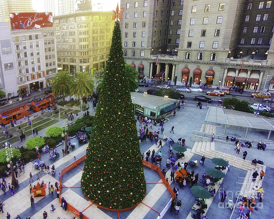 San Francisco Photograph - Christmas in Union Square by Mel Ashar