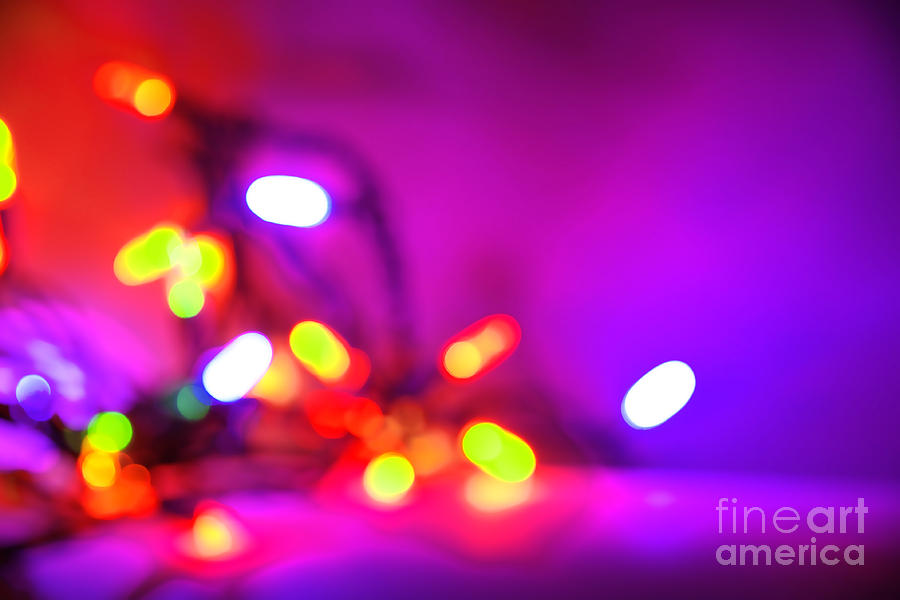 Christmas Photograph - Christmas light background by Sylvie Bouchard
