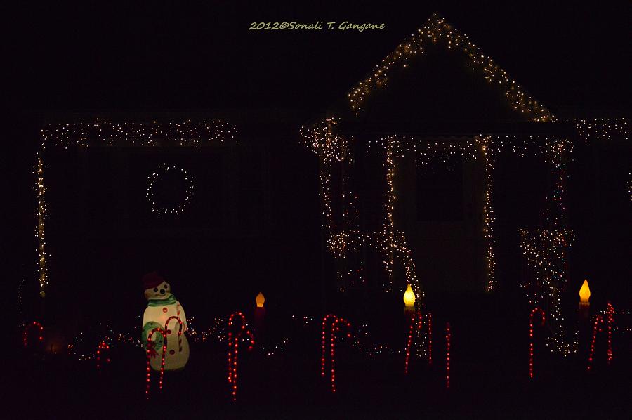 Christmas Decorations Photograph - Christmas lights by Sonali Gangane