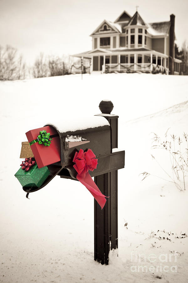Christmas Photograph - Christmas Mailbox by Diane Diederich
