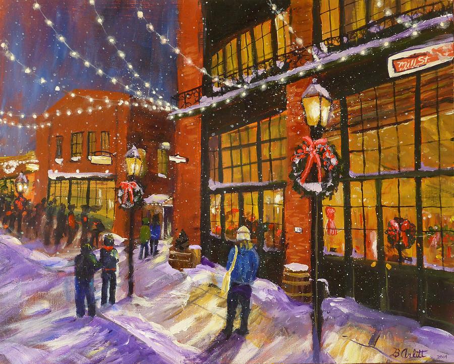 Christmas Market Distllery District Painting by Brent Arlitt