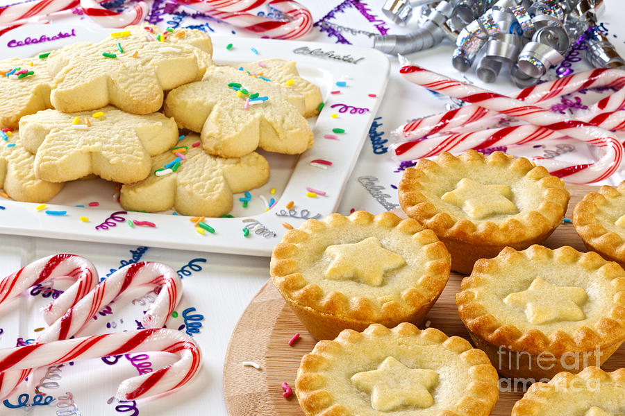 Christmas Photograph - Christmas Mince Pies Cookies Candy Canes by Colin and Linda McKie