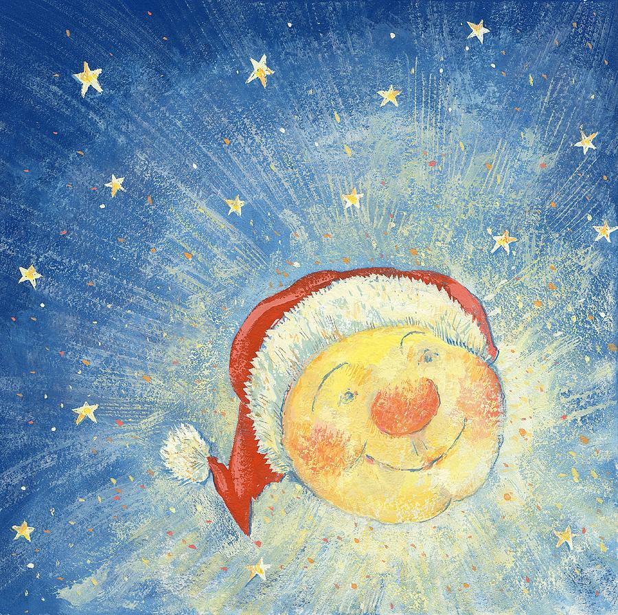Christmas Painting - Christmas Moon by David Cooke