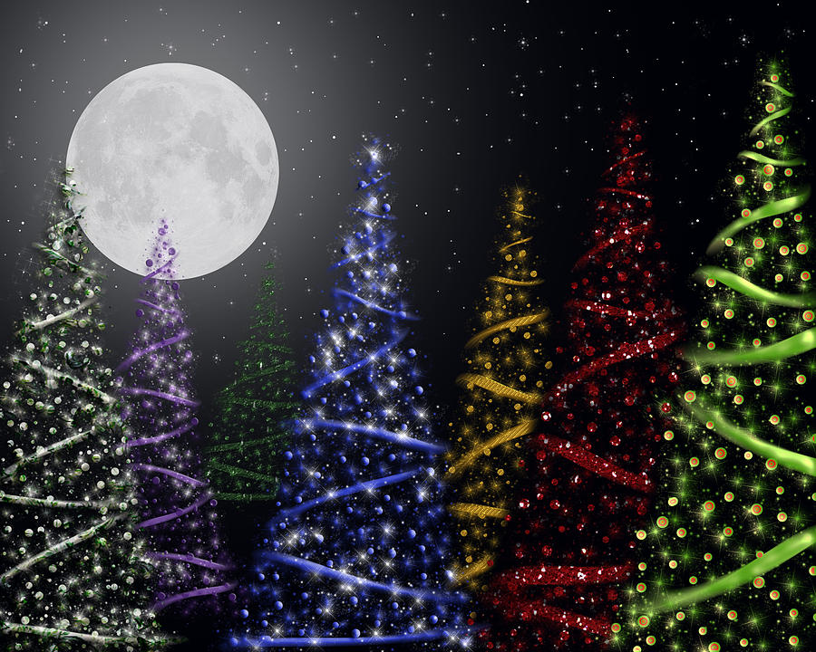 Christmas Moon Digital Art by Maria Dryfhout - Fine Art America