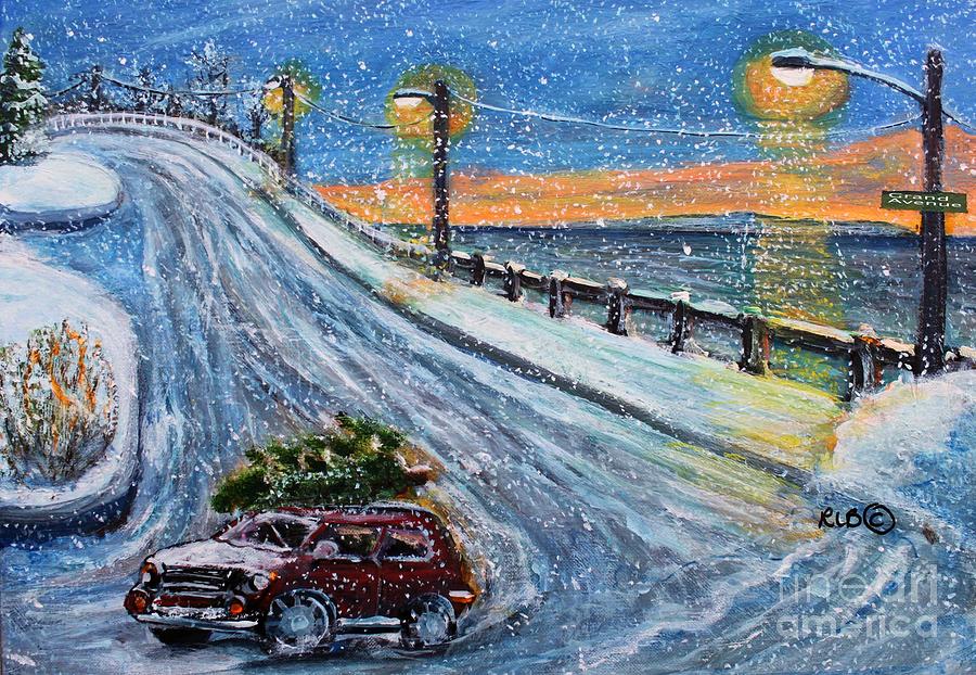 Christmas Morning on Grand Avenue Painting by Rita Brown