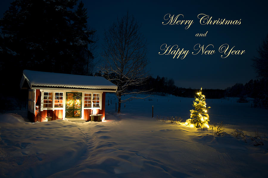 Christmas night  Merry Christmas and Happy New Year Photograph by Torbjorn Swenelius