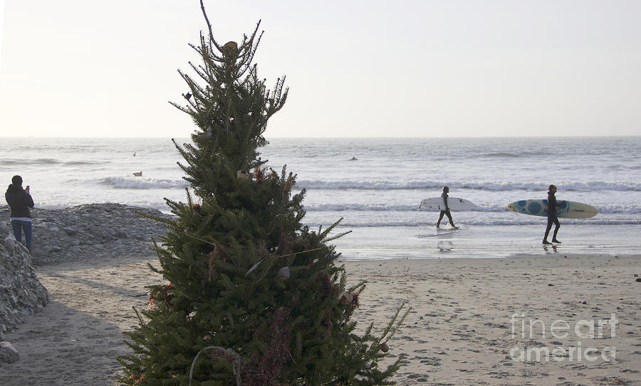 Surfers Photograph - Christmas On The Beach 2 by Mike Mooney Surfers Photograph - Christmas On The Beach 2 by Mike Mooney