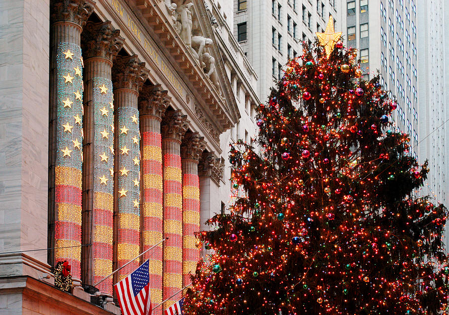Christmas on Wall Street Photograph by Yue Wang