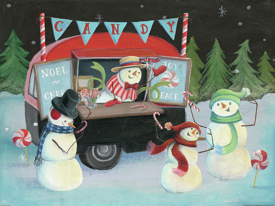 Candy Painting - Christmas On Wheels I by Mary Urban