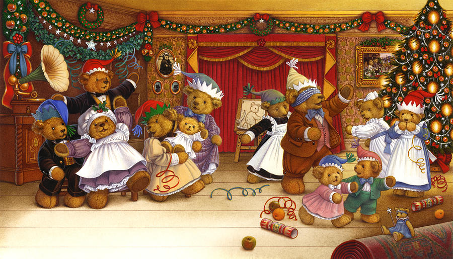 Santa Claus Painting - Christmas Party by Carol Lawson