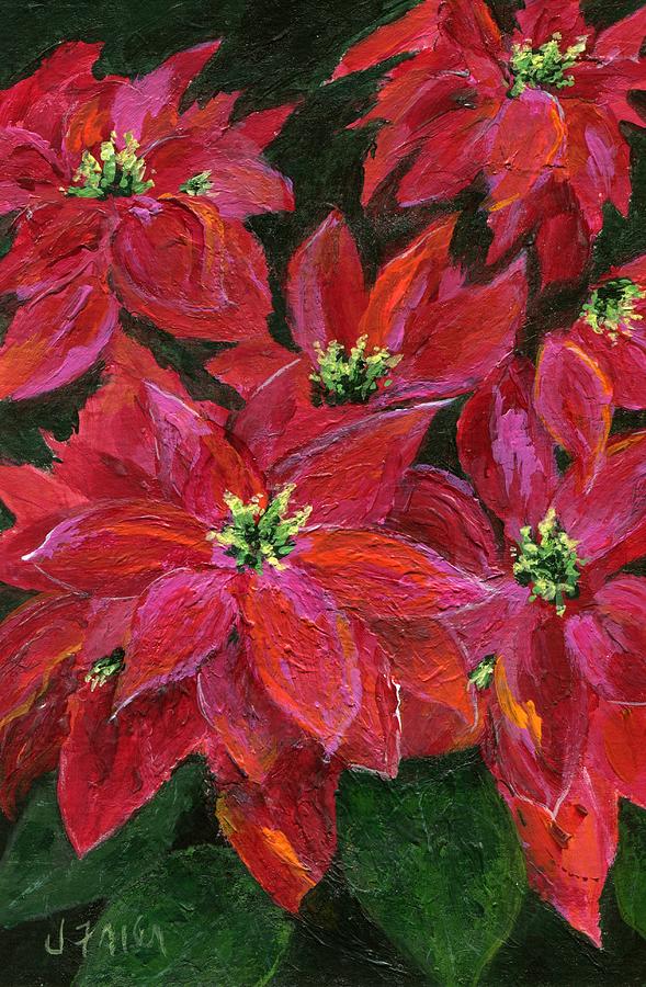 Christmas Poinsettia  Painting by Jamie Frier