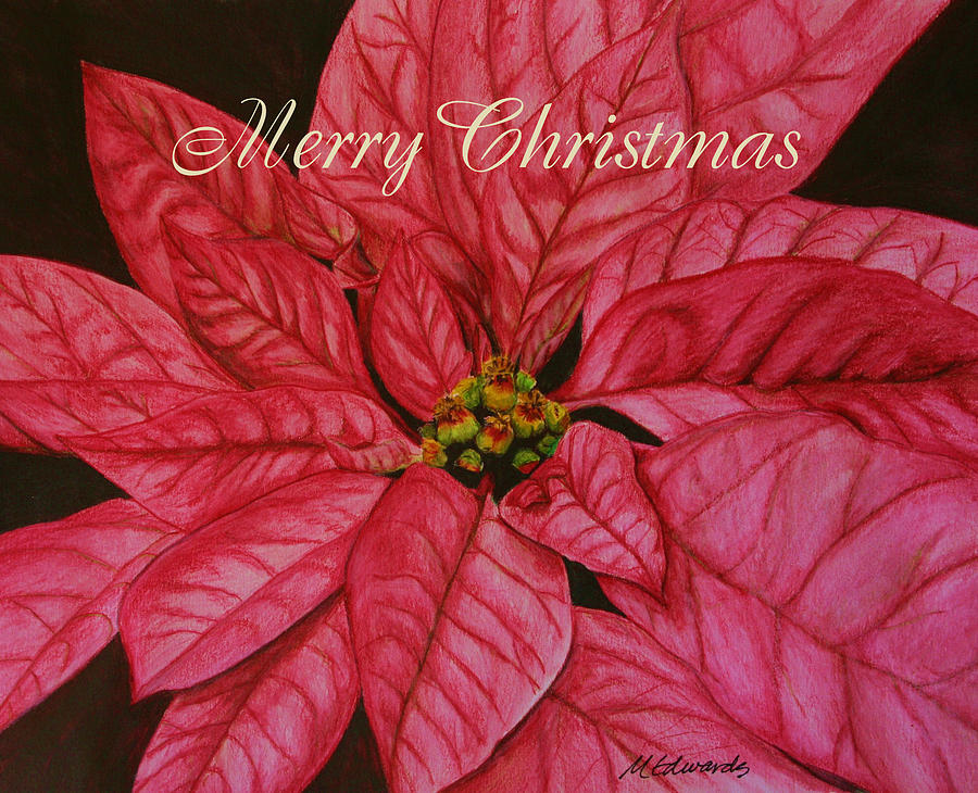 Christmas Poinsettia Painting by Marna Edwards Flavell