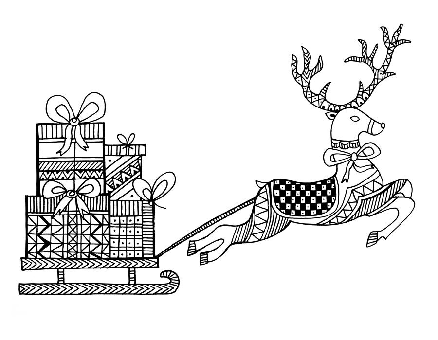 15,771 Reindeer Line Drawing Images, Stock Photos & Vectors | Shutterstock