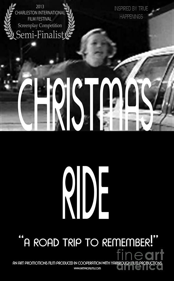 Movie Digital Art - Christmas Ride Poster B and W by Karen Francis
