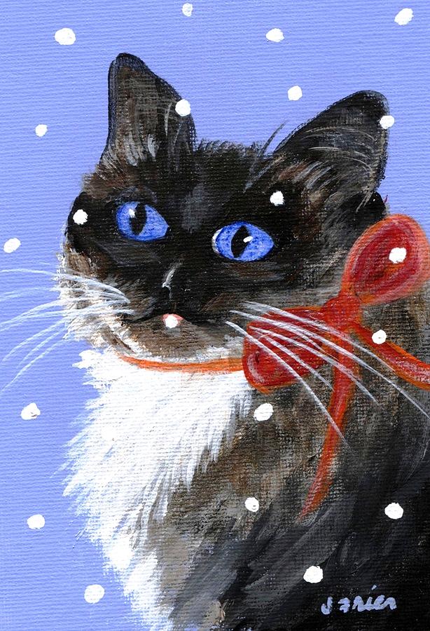 Christmas Siamese Painting by Jamie Frier