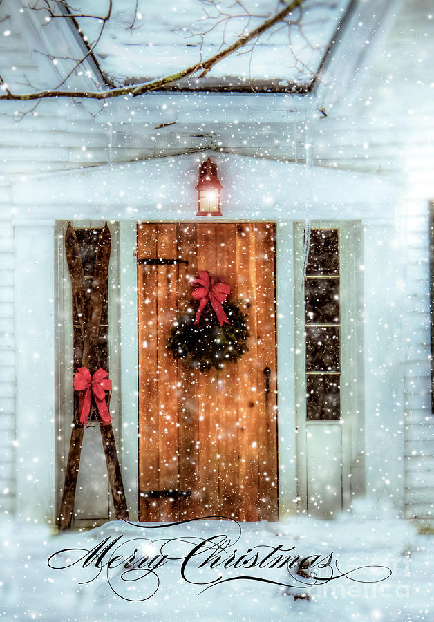 Christmas Card Photograph - Christmas Skis by Brenda Giasson