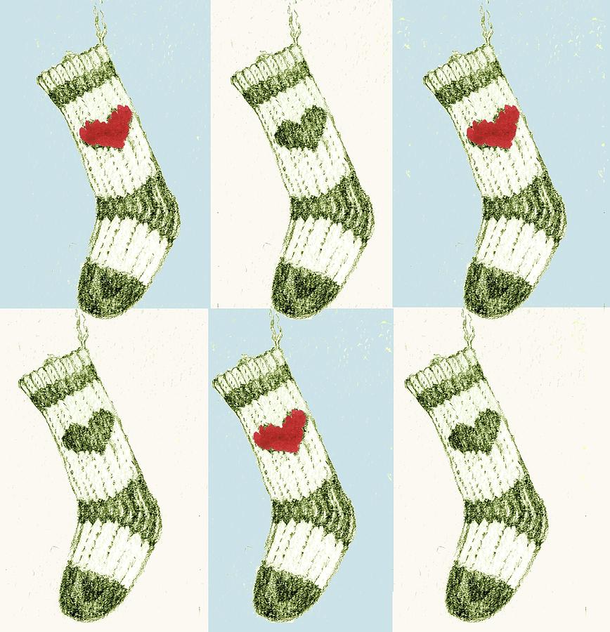 Christmas Stocking Painting by Anna Platts