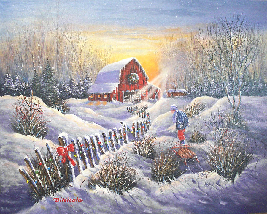 Christmas Sunrise Painting by Anthony DiNicola