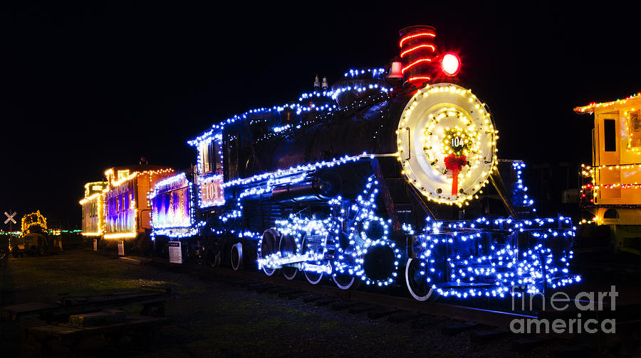Christmas Train Coos Bay Oregon Photograph by Bob Christopher