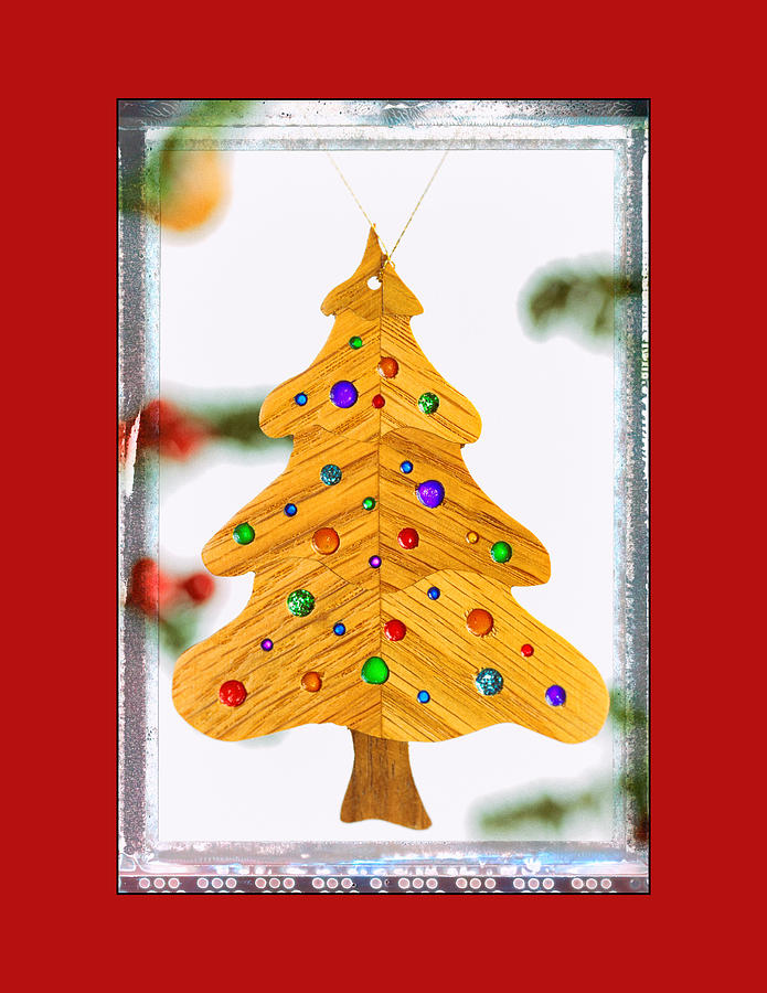Christmas Tree Art Ornament in Red  Photograph by Jo Ann Tomaselli