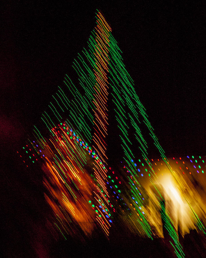 Christmas Tree Bright Lights Fine Art Original Photography Abstract Print  Photograph by Jerry Cowart