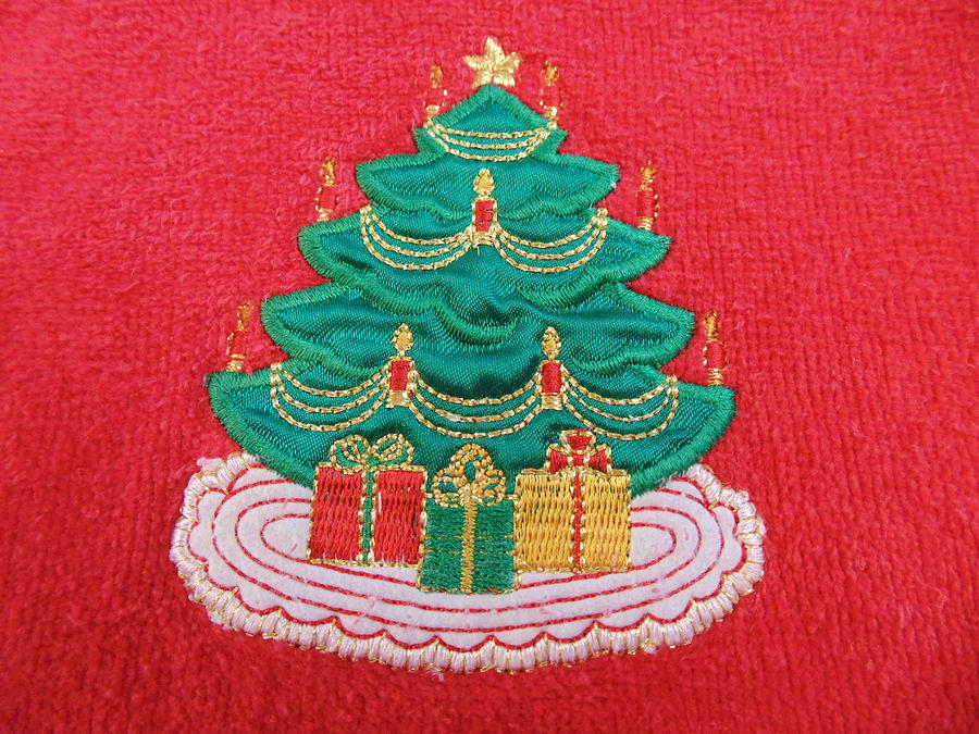 Christmas Tree Embroidered Photograph by Dotti Hannum