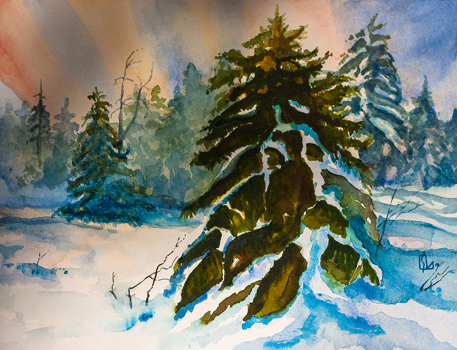 Christmas Tree Forest Painting by Lee Stockwell